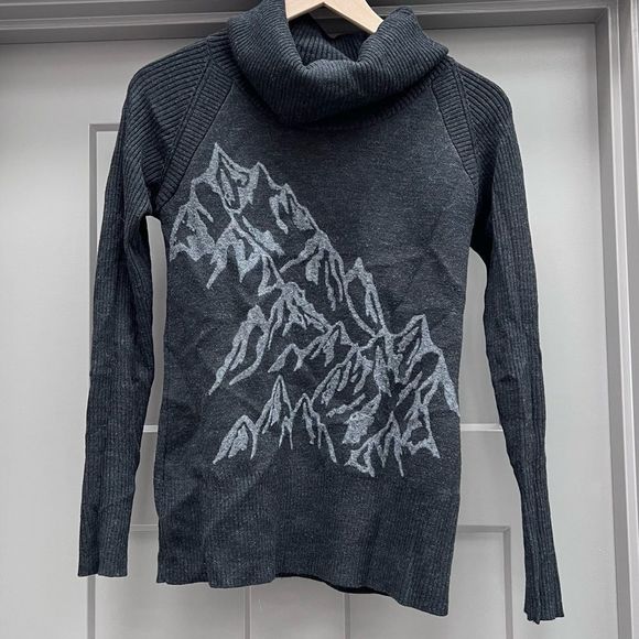 Krimson Klover Sweaters - Krimson Klover Wool Turtleneck Sweater, Black/grey, Sz S